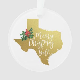 Joyeux Noël Y'all Texas Orament