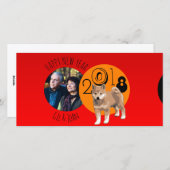Joyeux nouveau chien année 2018 cadre Carte photo (Devant / Derrière)