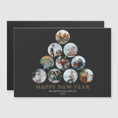 Joyeux Nouvel An 10 Photos Magnet Black (Devant / Derrière)