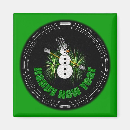 Joyeux nouvel an 1 aimant (Devant)