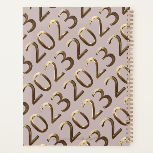 Joyeux Nouvel An 2023 Elégant Faux Rose Gold (Dos)