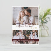 Joyeux Nouvel An 2024 Modern Script Carte de vacan (Debout devant)