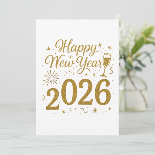 Joyeux Nouvel An 2026 Invitations - Elegant Party (Debout devant)