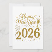 Joyeux Nouvel An 2026 Invitations - Elegant Party (Dos)