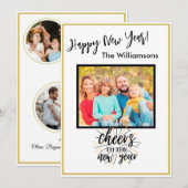 Joyeux nouvel an 4 Carte photo (Devant / Derrière)