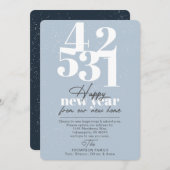 Joyeux Nouvel An Bleu Compte à rebours Faire-part (Devant / Derrière)