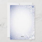 Joyeux Nouvel An Blue Snow Scene Carte Plat Famill (Dos)