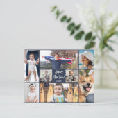 Joyeux Nouvel An Carte photo moderne bleu foncé (Debout devant)