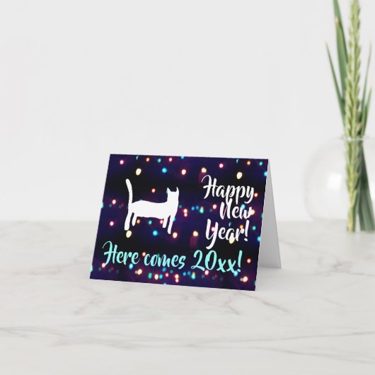 Joyeux Nouvel An Chat 20xx Fêtes Cartes (Devant)
