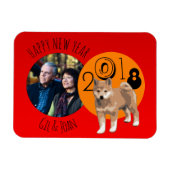 Joyeux Nouvel An Chien 2018 cadre Magnet photo (Horizontal)
