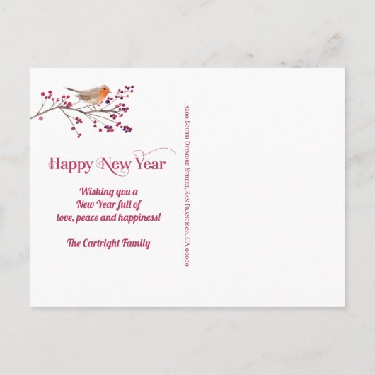 Joyeux Nouvel An Faire-part (Dos)