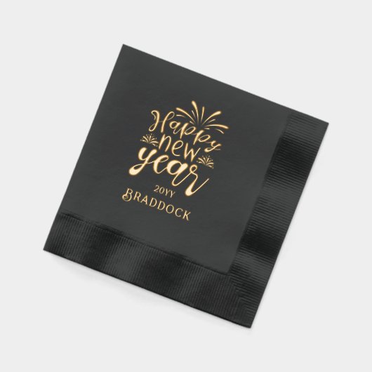 Joyeux Nouvel An Foil empilé serviettes (Gauche)