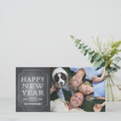 Joyeux Nouvel An Fun Black Chalkboard Carte photo (Debout devant)