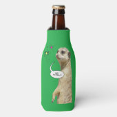 Joyeux Nouvel An Meerkat Bouteille Glacière Vert (Bottle Devant)