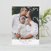 Joyeux Nouvel An Moderne Script 1 Photo Carte de v (Debout devant)