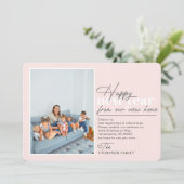 Joyeux Nouvel An Moving Faire-part Blush Photo (Debout devant)