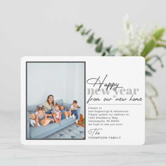 Joyeux Nouvel An Moving Faire-part Photo (Debout devant)