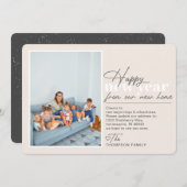 Joyeux Nouvel An Moving Faire-part Tan Photo (Devant / Derrière)