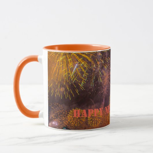 Joyeux Nouvel An Mug 2024 couleur orange (Gauche)