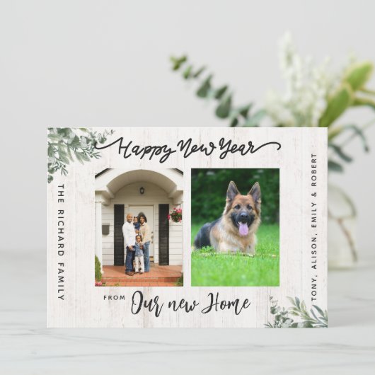 Joyeux Nouvel An Nous avons Déménagé Faire-part (Debout devant)