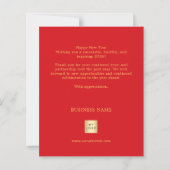 Joyeux Nouvel An rouge or script carte de logo de  (Dos)