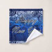 Joyeux Nouvel An Tourbillon bleu (Gant de toilette)