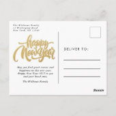 Joyeux Nouvel An Typographie Photo Collage Carte p (Dos)