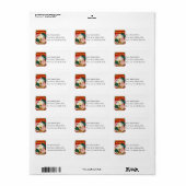 Joyeux Nouvel An Vintage Kittens Étiquette de adre (Feuille entière)