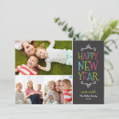 Joyeux Nouvel An Whimsical Carte photo de vacances (Debout devant)