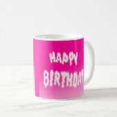 Joyeux nuages d'anniversaire sur tasse de café ros (Devant droit)