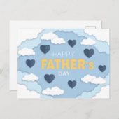 Joyeux nuages de Fête des pères et carte des coeur (Devant / Derrière)
