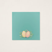 Joyeux oeufs de Pâques et fleurs bleu doux, rose (Dos)