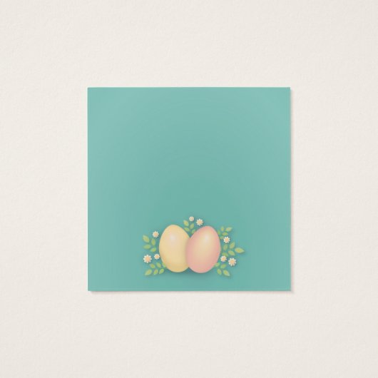 Joyeux oeufs de Pâques et fleurs bleu doux, rose (Dos)