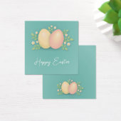 Joyeux oeufs de Pâques et fleurs bleu doux, rose (Bureau)