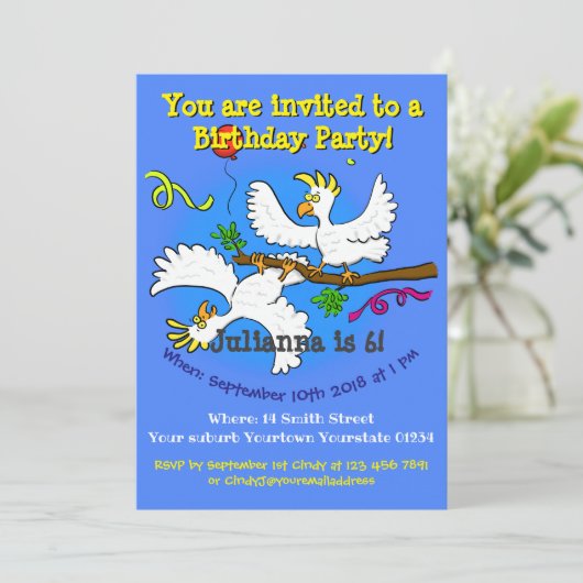 Joyeux oiseaux 6 ans anniversaire invitation (Debout devant)