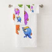 Joyeux Oiseaux Volants Serviettes de bain - Texte (En situation)