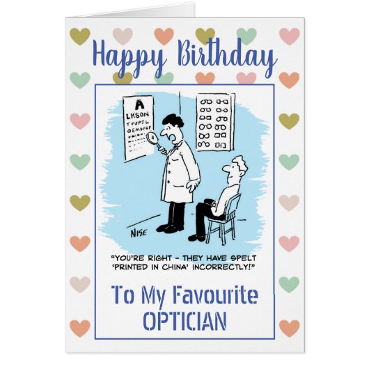 Joyeux Opticien d'anniversaire (Devant)