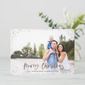 Joyeux or rose Noël étoiles photo carte de vacance (Debout devant)