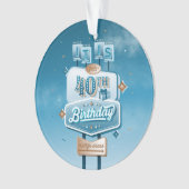 Joyeux ornement acrylique de 40e anniversaire (devant)