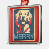 Joyeux ornement argenté d'or (Gauche)