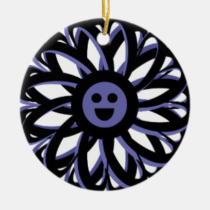 Joyeux ornement d'amitié aux fleurs - Bleu