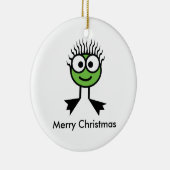 Joyeux ornement de Noël de natation - avant vert (Droite)