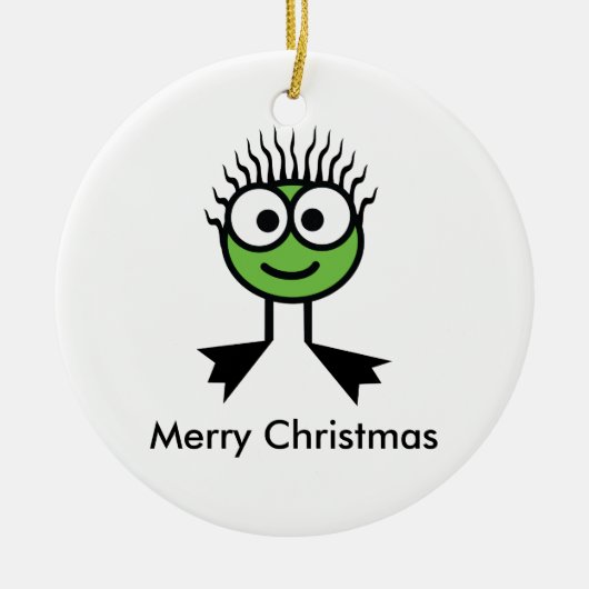 Joyeux ornement de Noël de natation - avant vert (Devant)