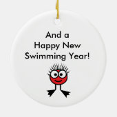 Joyeux ornement de Noël de natation - avant vert (Dos)