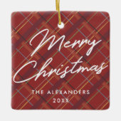 Joyeux ornement de Noël en hiver - Rouge (Devant)