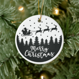 Joyeux ornement de Noël Silhouette Père Noël