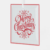 Joyeux ornement en verre de Noël (Avant gauche)