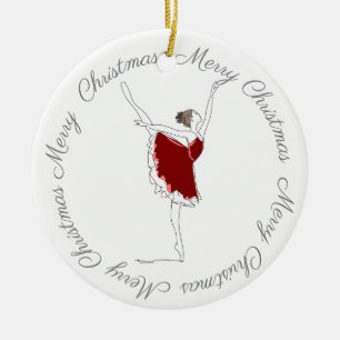 Joyeux ornement rouge de Noël Ballerina