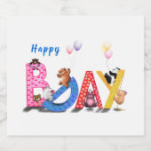 Joyeux Ours Anniversaire Bouteille Étiquettes (Étiquettes simples)