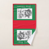 Joyeux Ours Noir Noël (Serviette à main)